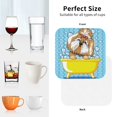 thumbnail image 6 of Naloa Dog Takes a Bath in the Bathtub Coasters for Set of 4 - PU Leather Coasters, Coasters for Table Cup Tea Coffee Beer, Decorative for Kitchen Homedecor (Round), 6 of 6