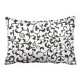 thumbnail image 1 of RYLABLUE Black Vines Patterns White Pillow Cover With Hidden Zipper Decor Cushion Two Side 20x30 inches, 1 of 1