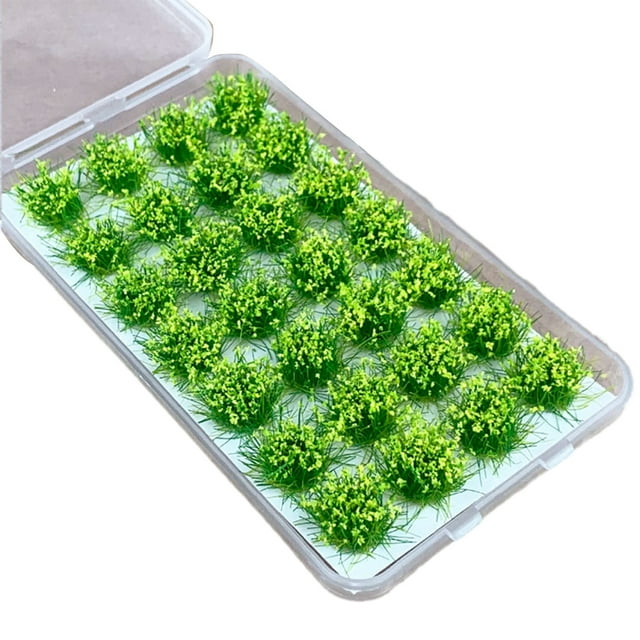 kurtrusly 28pieces Educational And Widely Used Static Grasses Flower Tufts For Model Making Realistic Detail Rapeseed yellow 1Set