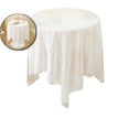 thumbnail image 1 of Floral Lace Fabric Tablecloth, Lace Fabric Table Cloth for Square Tables, Wrinkle Resistant Lacecloth, Patterned Scalloped Tablecloth for Wedding Party Dinning Holiday, 1 of 5