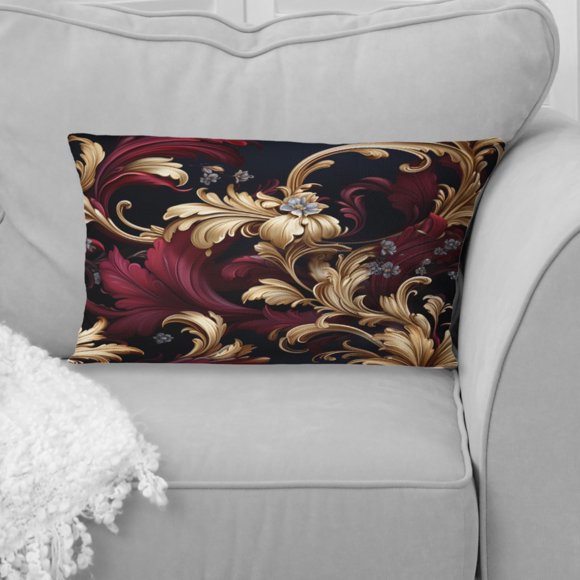 Designart "l'Opulence Royale en Rouleaux" Damassé Jeter Oreiller - Oreiller Bohème pour Canapé - Insert et Coussins Couvre pour la Décoration du Salon