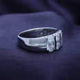 thumbnail image 4 of 1 1/2 Carat Round Cut Lab Created Moissanite Diamond Channel Set Men's Three Row Anniversary Wedding Band Ring In 14K White Gold Over Sterling Silver Jewelry Gift For Men (VVS1 Clarity, 1.50 Cttw)-12, 4 of 7