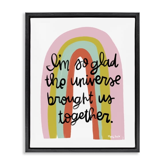 Stupell Industries Universe Brought Us Together Quotes and Sayings Painting Black Floater Framed Canvas Art Print Wall Art, 17 x 21