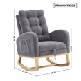 thumbnail image 6 of Timbernest Nursery Rocking Chair, Upholstered Arm Chair for Living Room, Comfy Chair with Footrest, Side Pocket and High Backrest, Gray, 6 of 8
