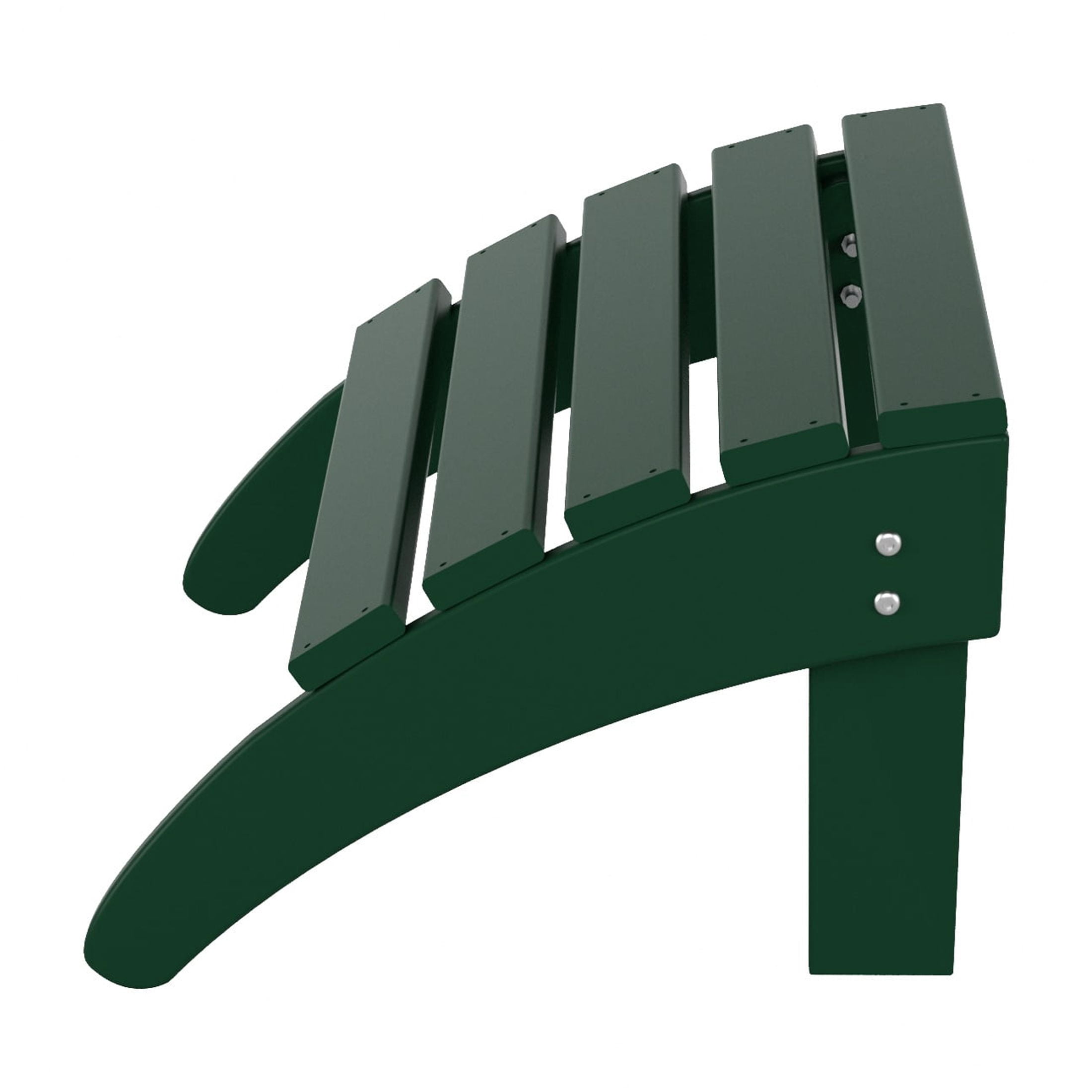 WestinTrends Malibu Outdoor Lounge Chair, 2-Pieces Adirondack Chair Set with Ottoman, All Weather Poly Lumber Patio Lawn Folding Chairs for Outside Pool Garden Backyard Beach, Dark Green