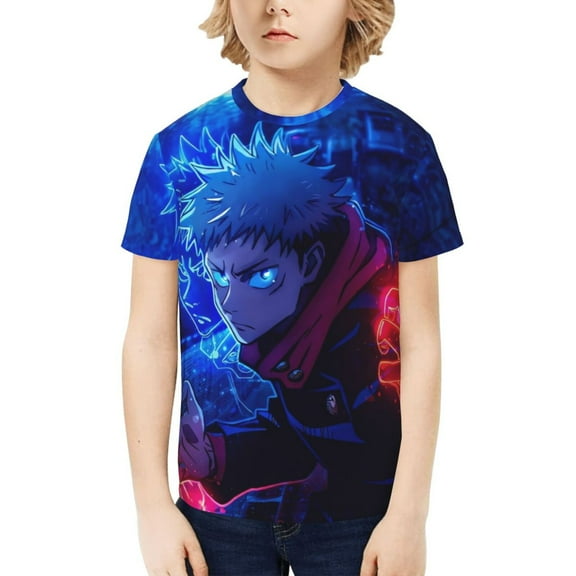Jujutsu Kaisen Yuji Itadori Kids T-Shirt 3d Printed Graphic T-Shirts Boys And Girls Short Sleeve Shirts For Youth Kids X-Small