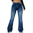 thumbnail image 2 of ClodeEU Jeans for Women,Bell Bottom Jeans,Stretchy Skinny High Waisted Jeans, Trendy Slim Fit Trousers Dark Blue,Womens Plus XXL, 2 of 8