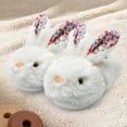 thumbnail image 2 of Hpapadks Girls Slippers Winter Rabbit Shoes Cozy Indoor Outdoor Soft Warm Fuzzy Comfortable Kids Shoes White, 2 of 4