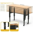 thumbnail image 2 of Uforic Work Bench 60" L X 24" W Adjustable Workbench for Garage W/Pegboard & Power Outlets Hardwood Top Heavy-Duty Workstation, 1600 LBS Load Capacity with Wheels for Workshop, Office, Home Outdoor, 2 of 6