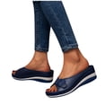 thumbnail image 5 of LEEYNEER Women Sandals Clearance 2023! Women‘s Platform Wedge Sandals with Arch Support Flat Shoes Beach Sandals Non-Slip Causal Slippers Summer Athletic Outdoor Beach Sandals Non-Slip, 5 of 6