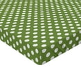thumbnail image 2 of Ambesonne Green Fitted Sheet, White Simple Polka Dots, Full Size, Olive Green and White, 2 of 3