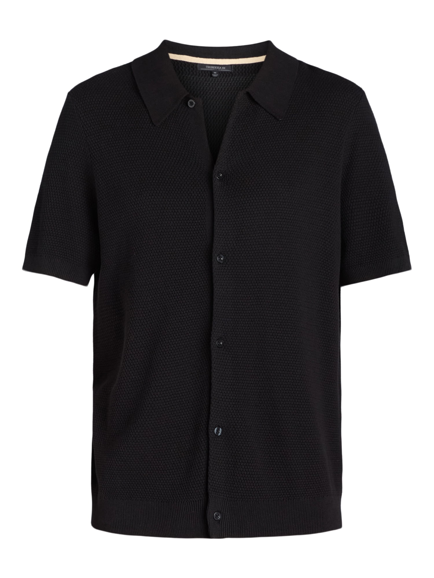 Tribekka 44 Men's Cotton Seed Stitch Button Front Polo Shirt