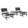 thumbnail image 3 of SAFAVIEH Darryl Outdoor Patio 5 Piece Conversation Set, Black, 3 of 11