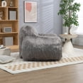 thumbnail image 4 of Faux Fur Bean Bag Chair Lazy Sofa Bean Bag Chair Adult, Teen High Density Foam Padded Modern Accent Chair Comfortable Living Room, Bedroom Chair (Grey), 4 of 7