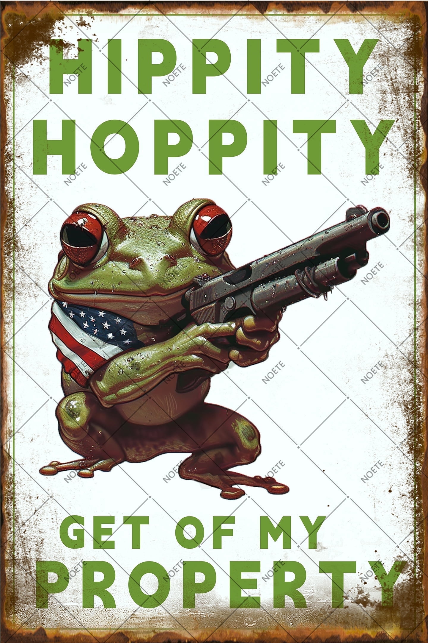 Noete Frog Butt Napkins Sign Vintage 8x12 Inch Aluminum Metal Tin