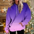 thumbnail image 2 of ShomPort Womens Oversized Sweatshirts Gradient Color Fleece Hoodies Long Sleeve Pullover with Pocket (Purple 66), 2 of 5
