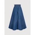 thumbnail image 2 of Womens Blue Denim A-Line Skirt With Knotted Waistband, 2 of 4