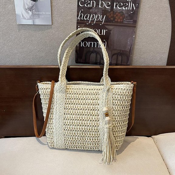 Summer Large Capacity Straw Weaving Tote Bag Women's Shoulder Bags Crossbody Bag