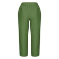 thumbnail image 5 of Women's Summer Comfortable Loose Wide Legged Fashion Solid Color Capris RXIRUCGD Vert, Taille: S, 5 of 5