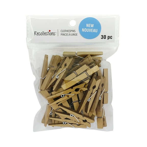12 Packs: 30 ct. (360 total) Medium Gold Clothespins by Recollections