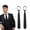 Black - 2 Pack Tie, variant on 2 PACKS Pre Tied Adjustable Black Zipper Ties for Men 3.15" (8CM) Womens Solid Color Necktie