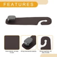 thumbnail image 5 of Unique Bargains 2 Pcs Universal Car Seat Headrest Hook for Most Car, SUV, Truck Car Seat Back Organizer Hooks Sturdy Faux Leather Metal Deep Brown 6.93"x1.77", 5 of 7