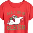 thumbnail image 2 of Frosty The Snowman - Christmas - All I Do Is Sleigh - Women's Short Sleeve Graphic T-Shirt, 2 of 5