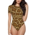 thumbnail image 1 of Fotbe Snake Skin Body de Mujer con Cuello Redondo y Mangas Cortas, Sin Mangas Ajustado, Suave, Cómodo y Básico-X-Large, 1 of 7
