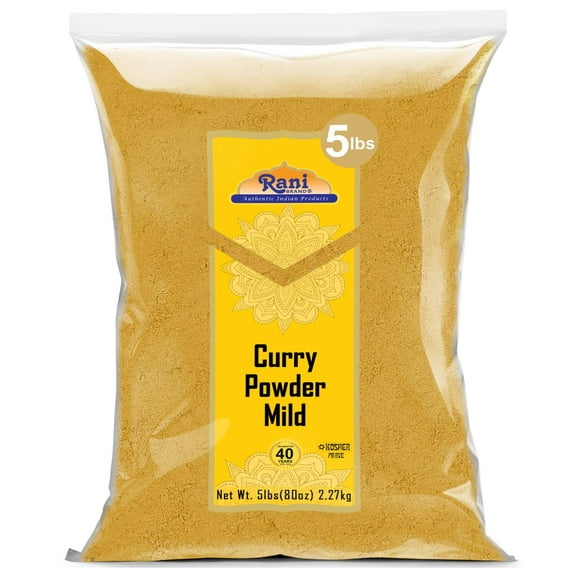 Rani Curry Powder Mild (10-Spice Authentic Indian Blend) 80oz (5lbs) 2.27kg Bulk ~ All Natural | Salt-Free | NO Chili or Peppers | Vegan | No Colors | Gluten Friendly | NON-GMO | Indian Origin