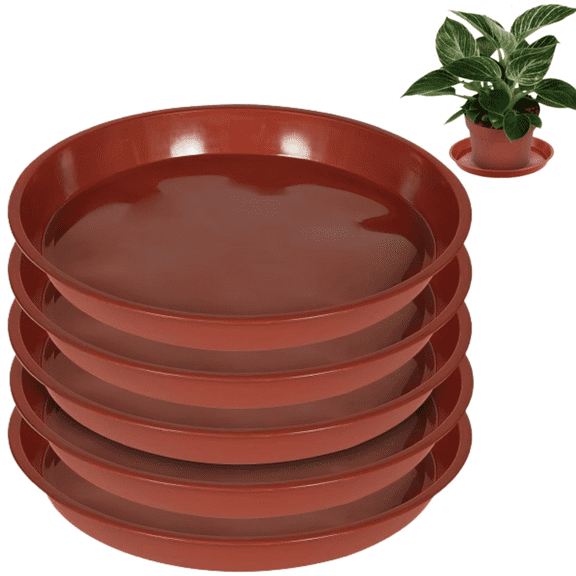 Plant Saucer,6 Packs 8 Inches Plant Saucer Plant Drip Trays, Round Plastic Plant Trays for Pots, Sturdy and Durable Pot Drip Trays for Indoors Outdoor Flower Planters, Orange