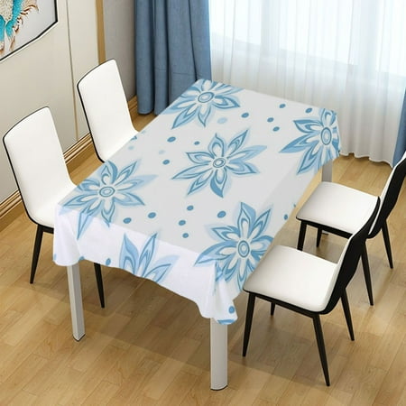 

60x108 Inch Tablecloth Polyester Square Tablecloth for Home Kitchen Dinner Decor Snowflake-like Flowers Pattern