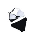 thumbnail image 3 of SAYOO 2 piezas de trajes de baño para mujer, sujetador halter de color de contraste acolchado con amarre para adultos + calzoncillos SAYOO Sexy, 3 of 4