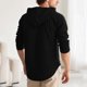 thumbnail image 2 of Blusa de manga larga con capucha para hombre, informal, de verano, de manga larga, con botones, tipo cárdigan, chaqueta con capucha, camisa de poliéster para hombre, 2 of 7