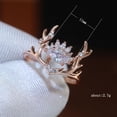 thumbnail image 4 of Womens Elk Antler Ring Animal Design with Zircon Inlay Gold Plated Fashion Jewelry Rose Gold Copper Ring for Her, 4 of 5
