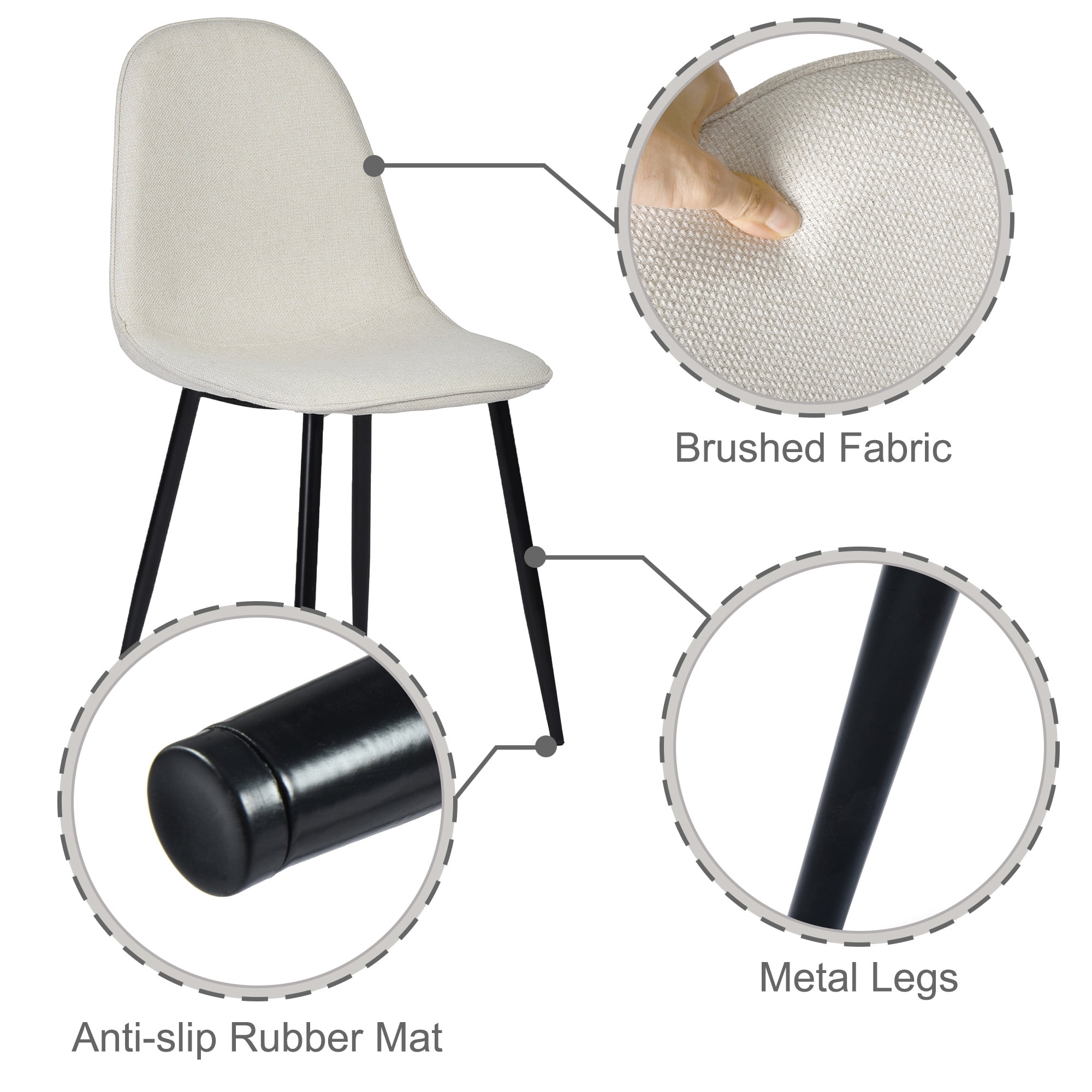 Homy Casa 4 Person Saving Space Dining Set Apartment Kitchen, Black