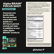 ONNIT Alpha BRAIN® Focus Shot، نكهة استوائية، زجاجات سعة 2.5 أونصة سائلة، 6 عبوات