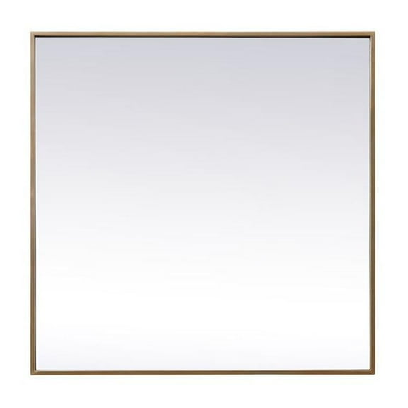 Elegant Decor Metal Frame Square Mirror 30 inch in Brass