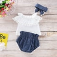 thumbnail image 3 of Mercatoo Outfit Sleeveless Tops+Shorts+Headband Tassels Cotton Baby Girl Set Girls Outfits&Set 0 to 3 Months Baby Girl Clothes, 3 of 7