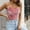 Pink, variant on OKBOP Pink Crop Tops,Fashion Sleeveless Gold Velvet Sling Solid Color V-Neck Top Women Shirts And Blouses T Shirts
