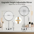 thumbnail image 3 of LED Lighted Makeup Mirror Tabletop, 10X Magnifying Mirror with 3 Color Lights, Brightness Adjustable Height Adjustable, 15''~19'' Double Sided Touch Switch Desk Mirror,, 3 of 9