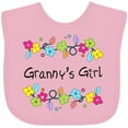 thumbnail image 3 of Inktastic Grannys Girl Bright Flowers Girls Baby Bib, 3 of 4