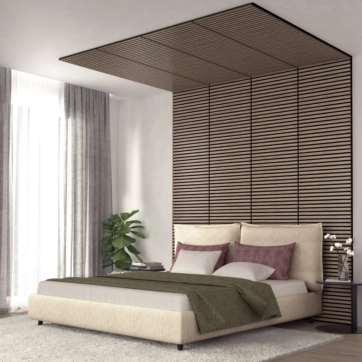 Artika Sonolok Sound-Absorbing Slatted Panel Kit, Walnut, 15.5 Sq Ft (4 Panels)