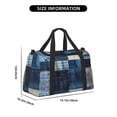 thumbnail image 3 of Disketp Indigo Patchwork Quilt Bolsa de Viaje Tipo Duffle, Bolso de Mano para Fin de Semana para Mujer, Bolsa de Gimnasio Ligera para Hombre, Esencial para Viajes, 3 of 7