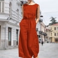 thumbnail image 4 of Combinaisons Amples pour Femmes Combinaisons Décontractées en Coton Taille Haute, 4 of 7