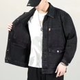 thumbnail image 3 of Chaqueta vaquera para hombre, informal, con botones, estilo cargo, de moda, abrigo vaquero rápido para hombre, entrega barata, elegante, original, estética de lujo Y2k, 3 of 5