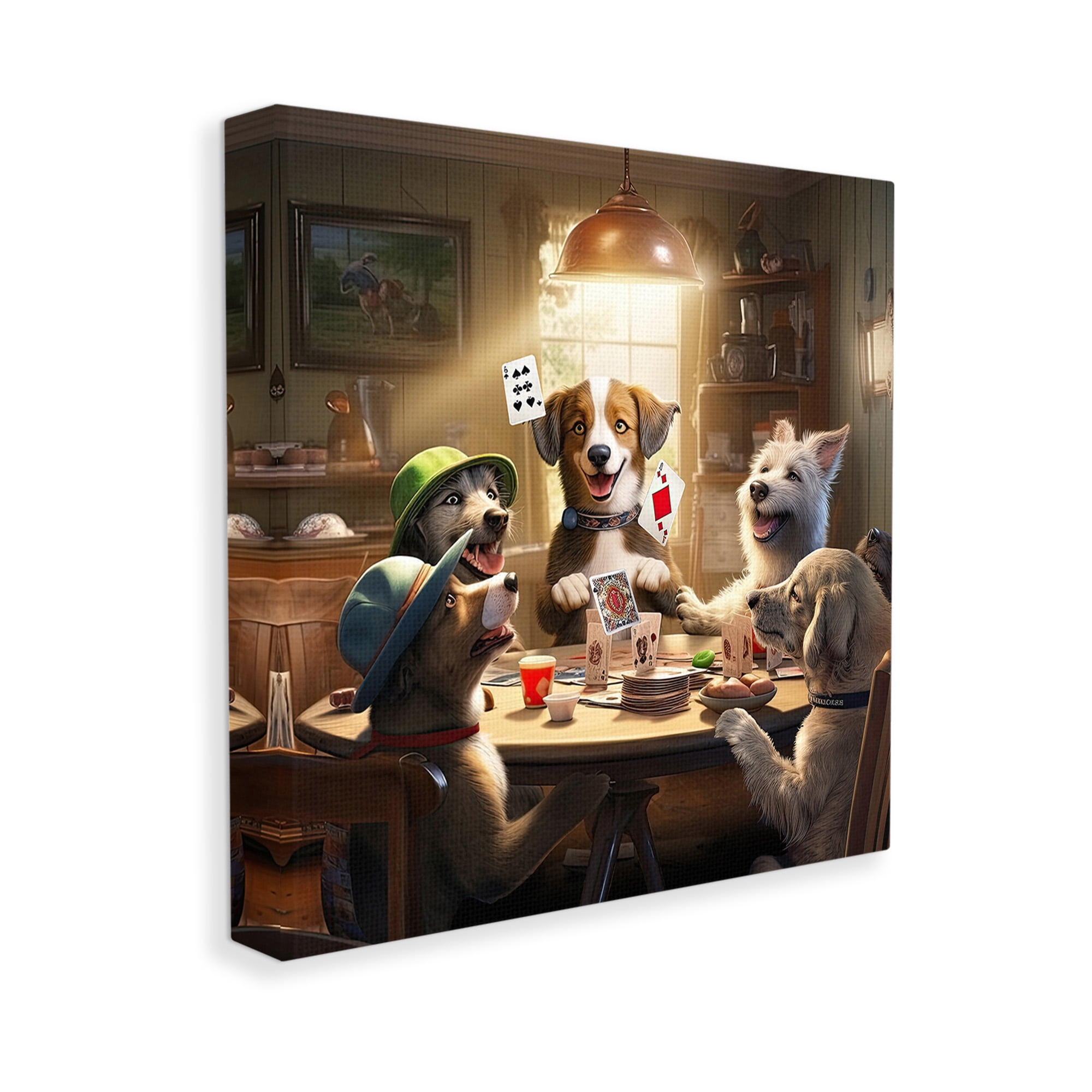 Stupell Industries Dogs & Magic Tricks Animals & Insects Painting Gallery Wrapped Canvas Art Print Wall Art, 24 x 24