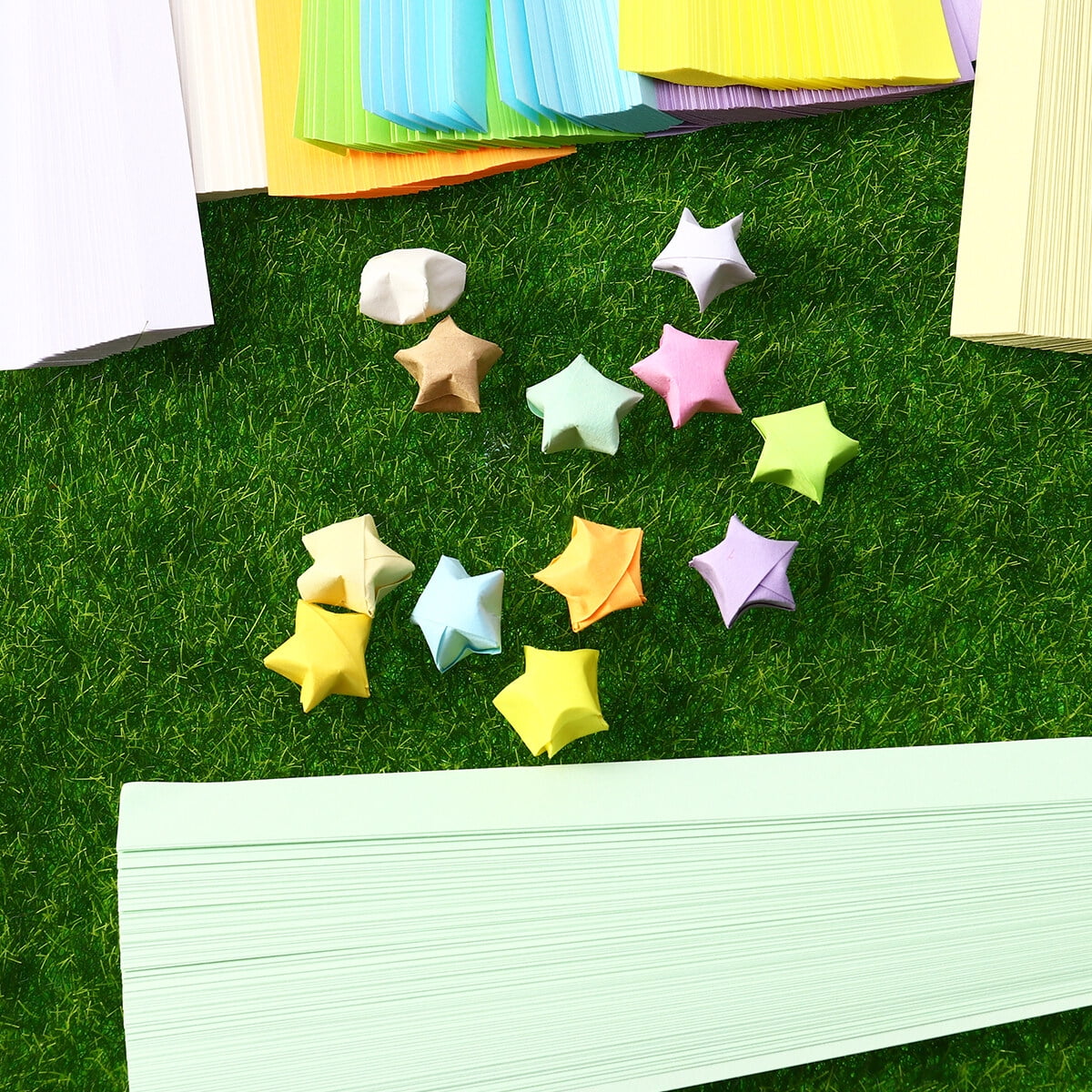 Star Origami Paper 12pcs Star Origami Five Star Paper Star Origami Paper Strips Folding Star Paper for Girls, Size: 25x4x1.5CM