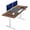 Black & Vintage Brown/White, variant on VIVO Electric 83” x 30” Stand Up Desk Workstation, Black Table Top, Black Frame