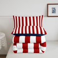 thumbnail image 5 of Manfei Red White Stripes Twin Comforter Sets,Modern Geometric Bedding Set,Navy Blue Reversible,2pcs,1 Comforter and 1 Pillowcase, 5 of 7