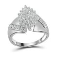 thumbnail image 2 of 10kt White Gold Womens Round Diamond Cluster Ring 1/2 Cttw, 2 of 2